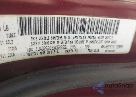 1999 Jeep Grand Cherokee Limited from USA, damaged, VIN 1J4G268S5XC529951